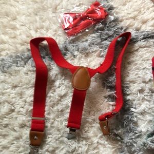 Toddler suspenders and bow tie never used